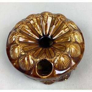 Antique Rare Seashell Spittoon Cuspidor - 3 3/4”Hx7.25”D